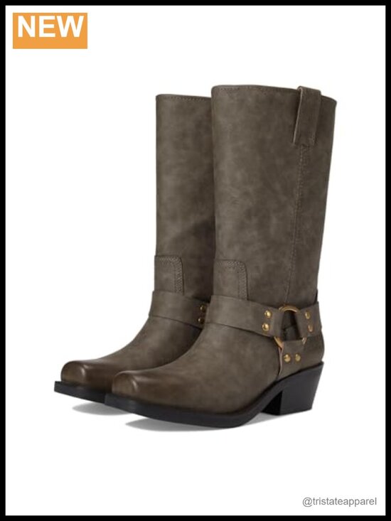 Shoes - FRYE Women's Lorrie Harness Mid-Calf Motorcycle Boots Vegan Leather